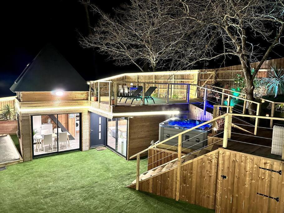 Chalet Et Jaccuzy Sur La Plage Biscarrosse Exterior foto